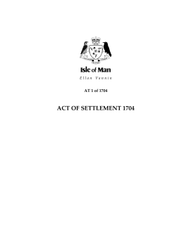 Act of Settlement 1704 - Isle of Man Legislation