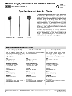 Datasheet - Vishay Precision Group
