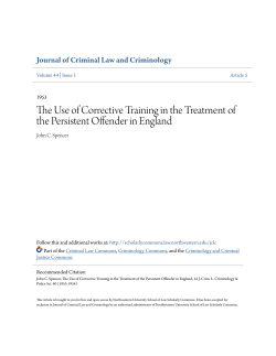 The Use of Corrective Training in the Treatment of the Persistent