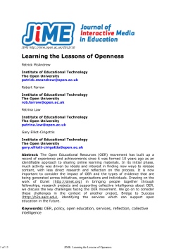 JIME: Learning the Lessons of Openness