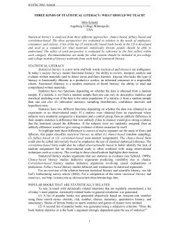 THREE KINDS OF STATISTICAL LITERACY