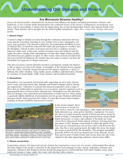 Understanding Our Streams and Rivers