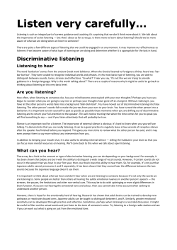 musings on different types of listening - Careers