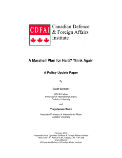 A Marshall Plan for Haiti? Think Again