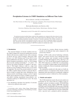 Precipitation Extremes in CMIP5 Simulations on Different Time Scales