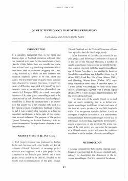 QUARTZ TECHNOLOGY IN SCOTTISH PREHISTORY Alan Saville