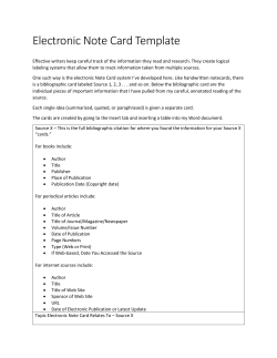 Electronic Note Card Template