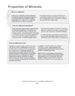 Properties of Minerals - McEachern High School