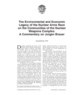 The Environmental and Economic Legacy of the Nuclear Arms Race