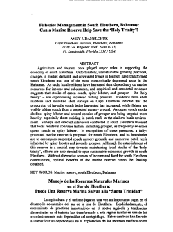 Fisheries Management in South Eleuthera, Bahamas: Can a Marine