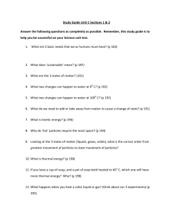 Heat and Temperautre Study Guide Section 1 and 2 Midterm