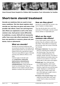 Short-term steroid treatment - Great Ormond Street Hospital