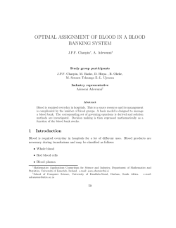 OPTIMAL ASSIGNMENT OF BLOOD IN A BLOOD BANKING SYSTEM