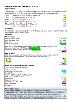 FIFO &ndash; Perpetual inventory system