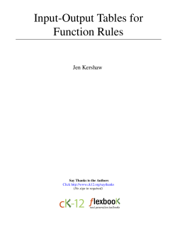 Input-Output Tables for Function Rules