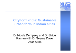 Sustainable urban form in Indian cities