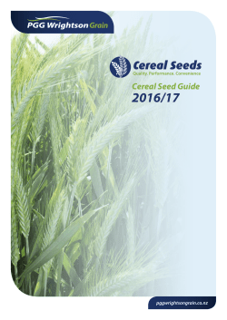 Cereal Seed Guide - PGG Wrightson Grain