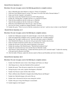 Macbeth Review Questions-Act 1 Directions: On your own paper