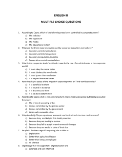 ENGLISH II MULTIPLE CHOICE QUESTIONS