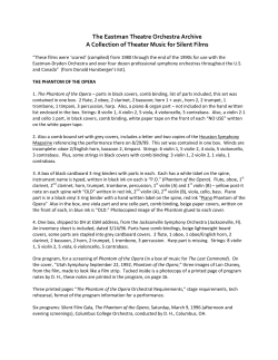 The Eastman Theatre Orchestra Archive A Collection of Theater