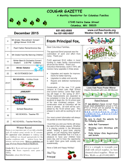 From Principal Fox - Forest Lake Area Schools