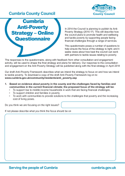 Cumbria Anti-Poverty Strategy &ndash; Online Questionnaire