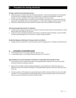 4. Procedure for storing chemicals