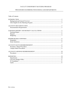 FACULTY ENDOWMENT INCOME MATCHING PROGRAM