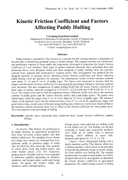 Kinetic Friction Coefficient and Factors Affecting Paddy Hulling
