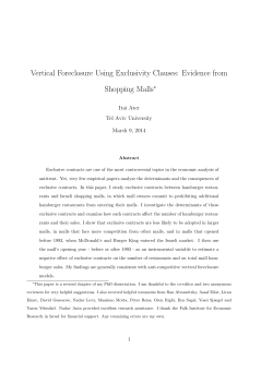 Vertical Foreclosure Using Exclusivity Clauses