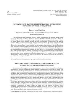 INCUBATION AND HATCHING PERFORMANCE OF OSTRICH