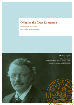 Ohlin on the Great Depression
