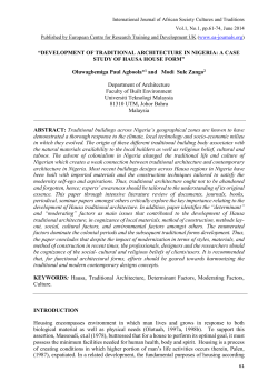 development of traditional architecture