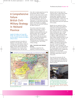 A Comprehensive Failure British Civil- Military Strategy