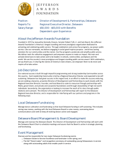 About the Jefferson Awards Foundation Job Description Local
