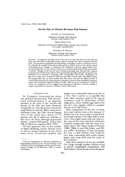 On the Size of African Riverine Fish Faunas1