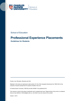 Professional Experience Placements