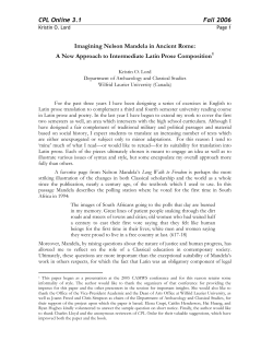 Imagining Nelson Mandela in Ancient Rome