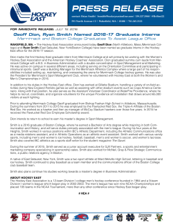 PRESS RELEASE - Hockey East Online