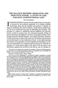 The Balance between Legislative and Executive Power