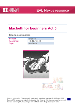 Macbeth for beginners Act 5 Nexus resource