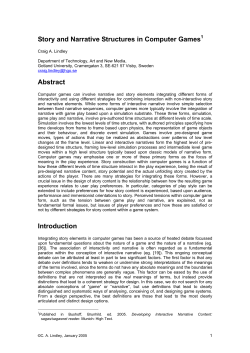 Story and Narrative Structures in Computer Games