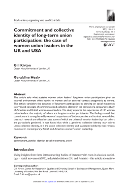 Commitment and collective identity of long-term union