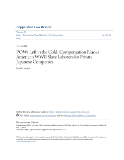 POWs Left in the Cold: Compensation Eludes American WWII Slave