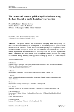 The causes and scope of political egalitarianism during the Last