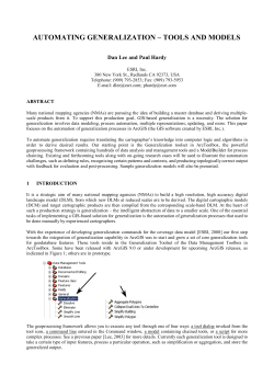 automating generalization &ndash; tools and models