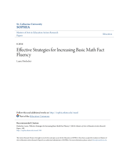 Effective Strategies for Increasing Basic Math Fact Fluency