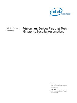 Intel - Wargames- Serious Play that Tests Enterprise Security