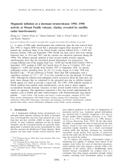 Magmatic inflation at a dormant stratovolcano: 19961998 activity at