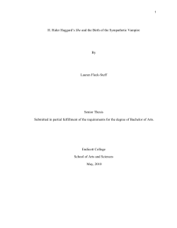H. Rider Haggard`s She and the Birth of the Sympathetic Vampire By
